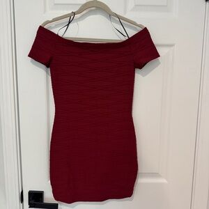 Windsor Off-Shoulder Red Mini Dress